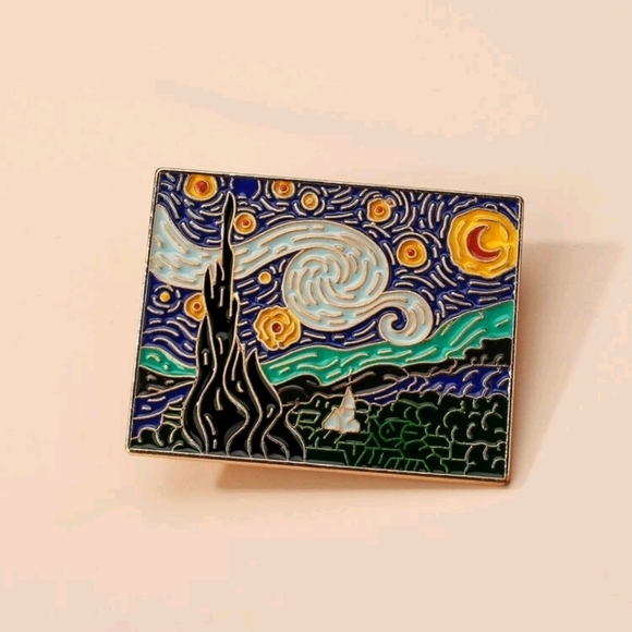 3 for $30 Starry Night Enamel Pin - Picture 2 of 3